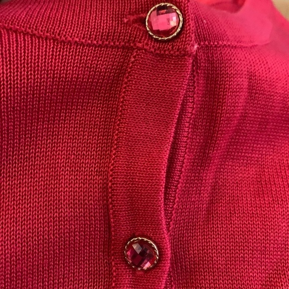 NEW York & Company Orange Red Cardigan Sweater Size Medium - Picture 6 of 8